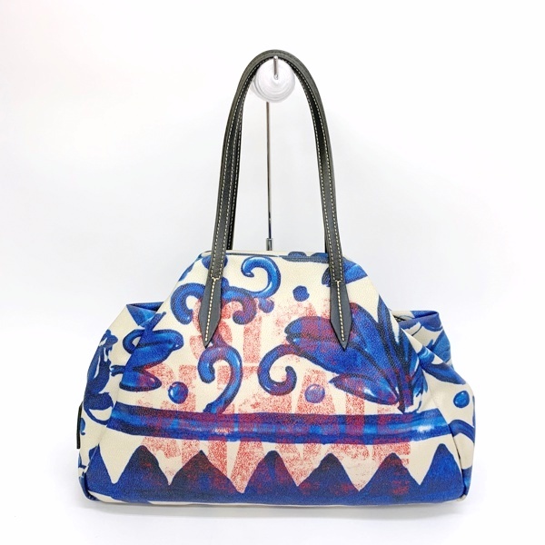 ヴィヴィアンウエストウッド フラワー柄 トートバッグ ハンドバッグ 肩掛け レディース ブルー系 Vivienne Westwood 鞄 DF7764■