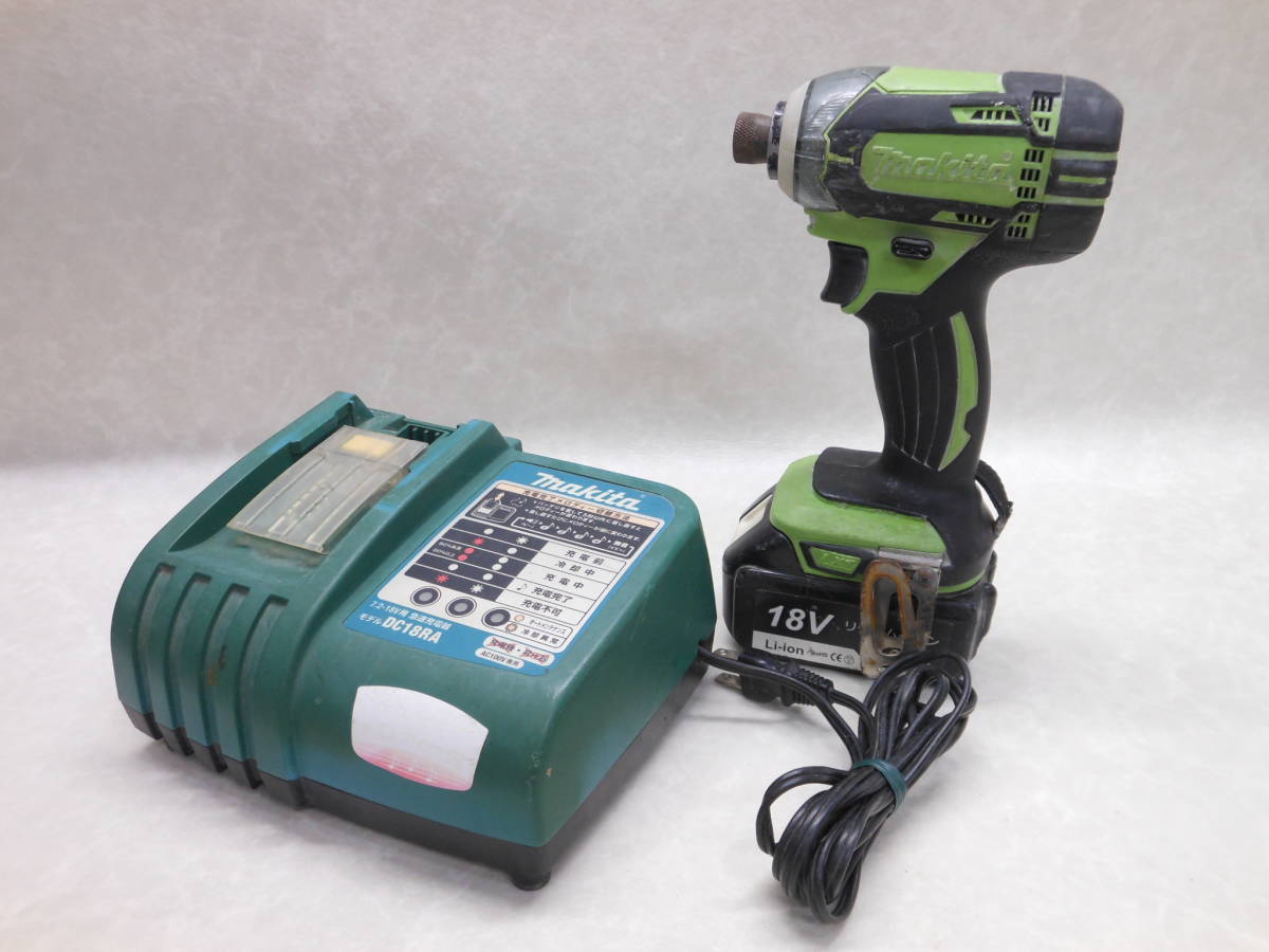【動作品】#17444 makita マキタ 充電式インパクトドライバ TD149D / 充電器 DC18RA付 / バッテリー社外付