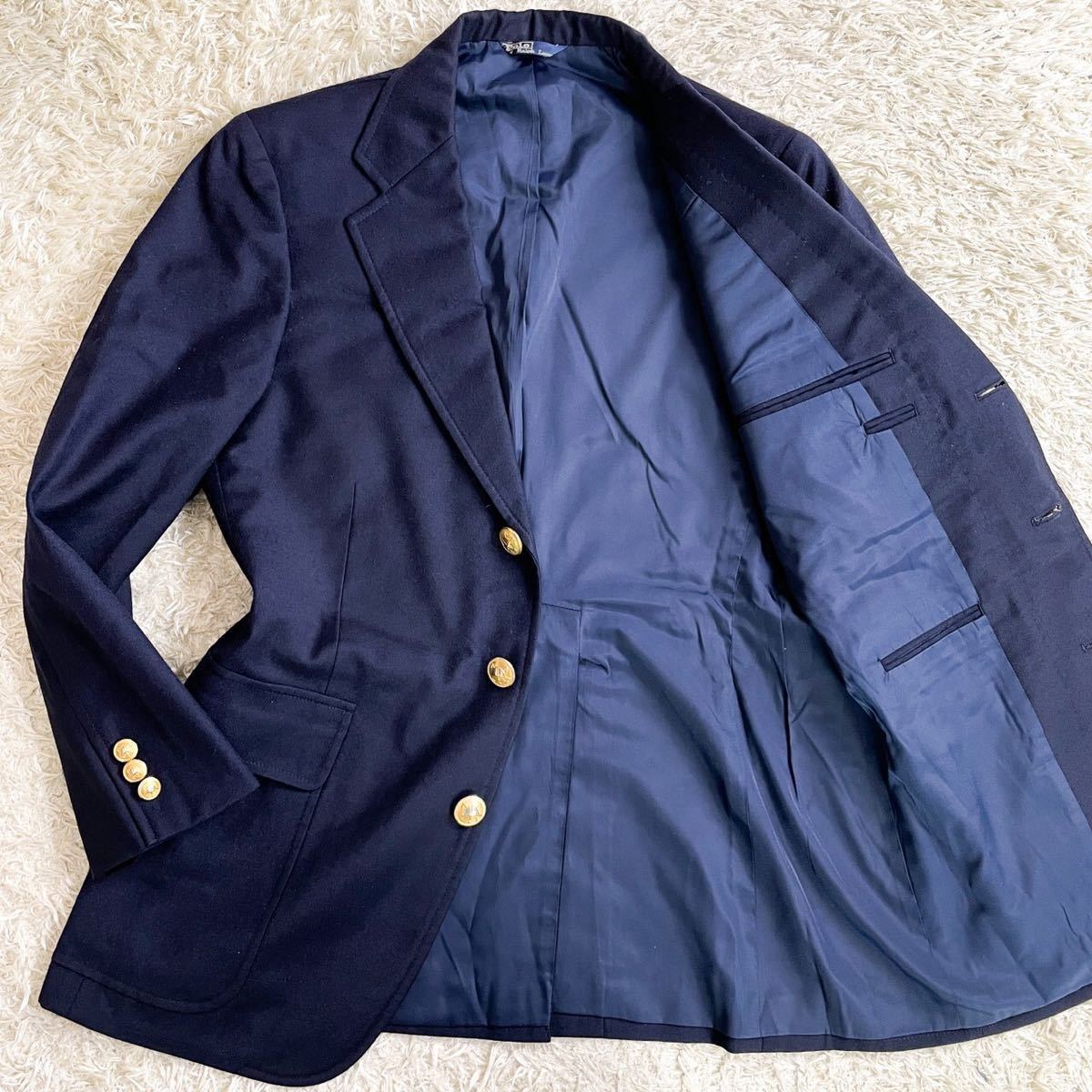 ポロ ラルフローレン polo 紺ブレザー シングル 3B 銀ボタン 