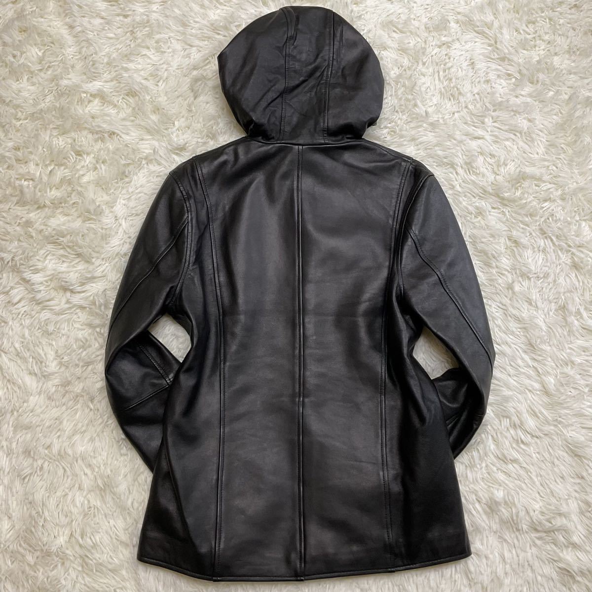 極美品 L HARE パーカー ハレ 羊革 ラムスキン レザー ジャケット 革 