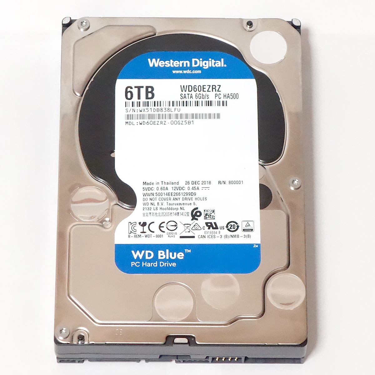 □ 送料無料 □ Western Digital WD60EZAZ 6TGB 使用時間 3091 時間