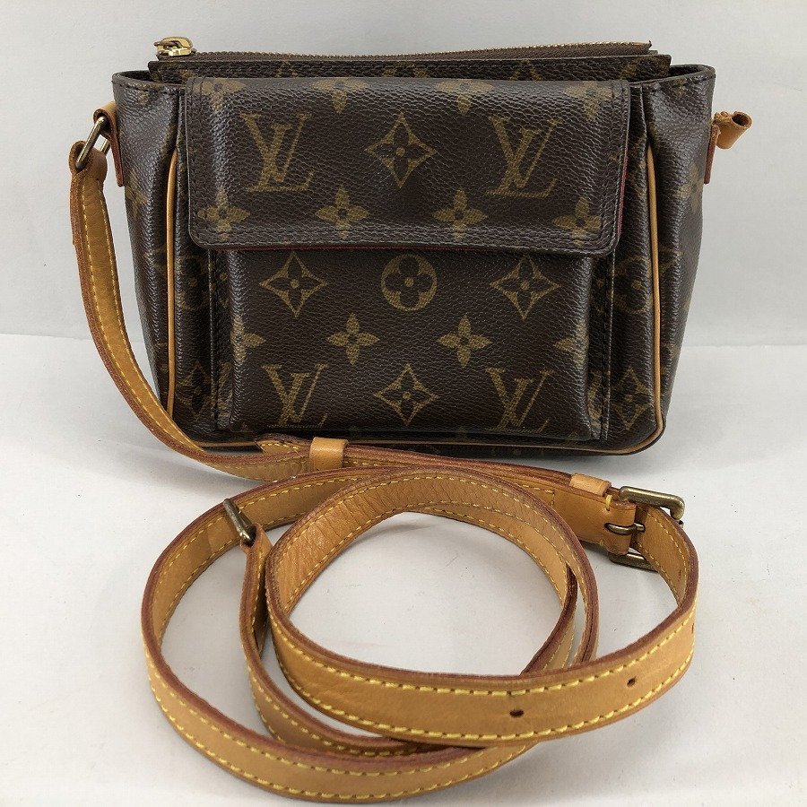 ジャンク LOUIS VUITTON ルイヴィトン モノグラム ヴィバシテPM ヌメ革