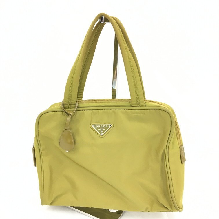 良品✨ プラダ ハンドバッグ テスート レザー グリーン 2207 BDAT0007】PRADA プラダ テスート ナイロン ハンドバッグ グリーン