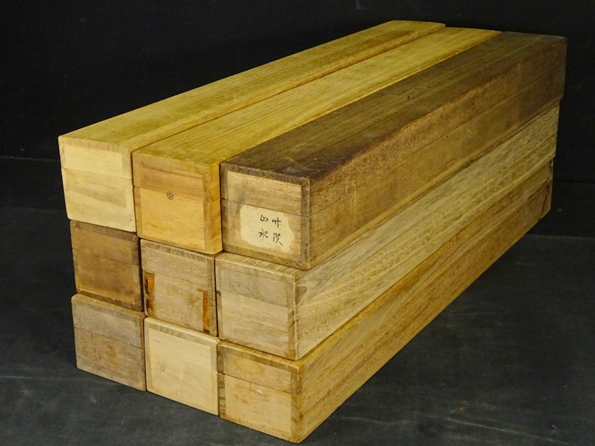 122■掛軸用 空箱 無地 まとめて 9本 内寸59.9cm～60.9cm 桐箱 軸箱