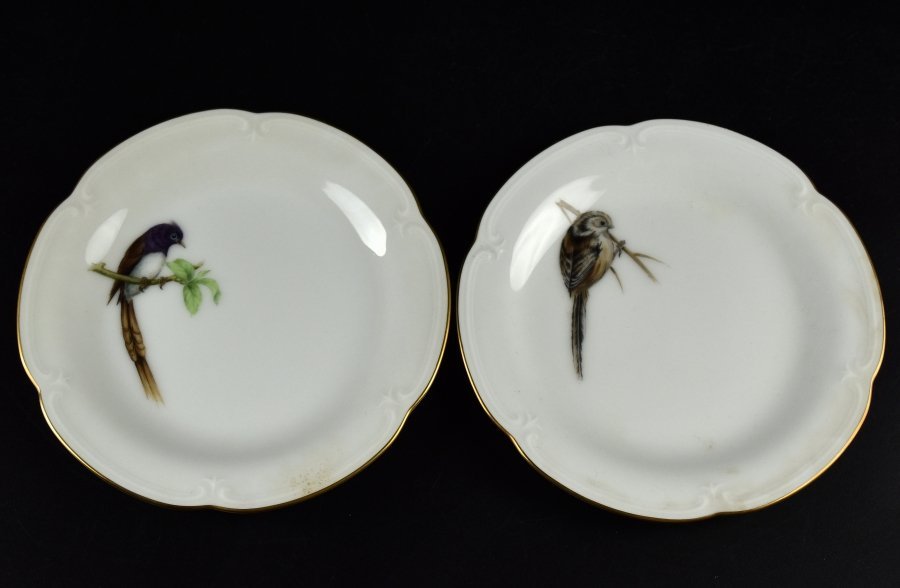 蔵A2099c】大倉陶園 絵替鳥文 プレート 小皿 6客 リミテッドエディション