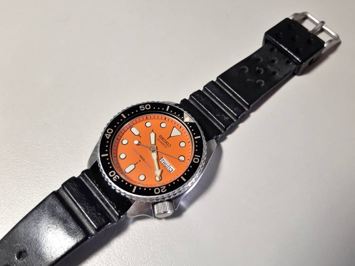 SEIKO Quartz 7548-700C 150M防水　オレンジ文字盤　メンズ腕時計　ジャンク品