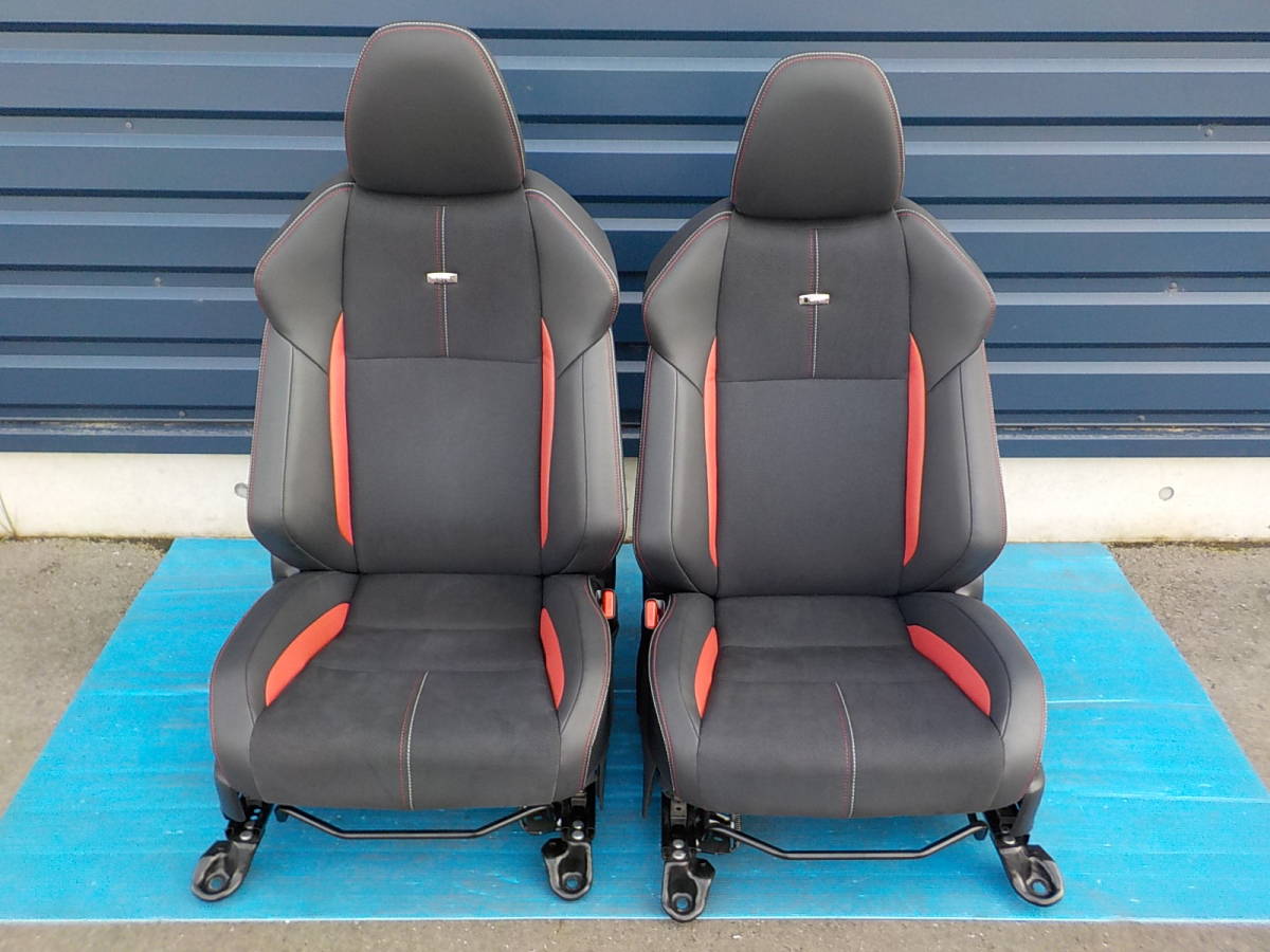 西濃★トヨタ純正 フロント/左右/シート★運転席/助手席 2脚セット★H26年 ヴィッツ NCP131 RS G's 後期★ハーフレザー 黒×赤 130★K9065P