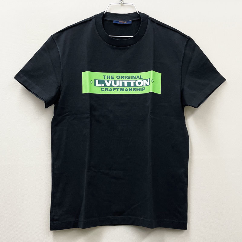 1円～！【HA827】 中古 LOUIS VUITTON/ルイヴィトン インサイドアウト 半袖 Tシャツ リバースロゴパッチ イタリア製 黒 メンズ S