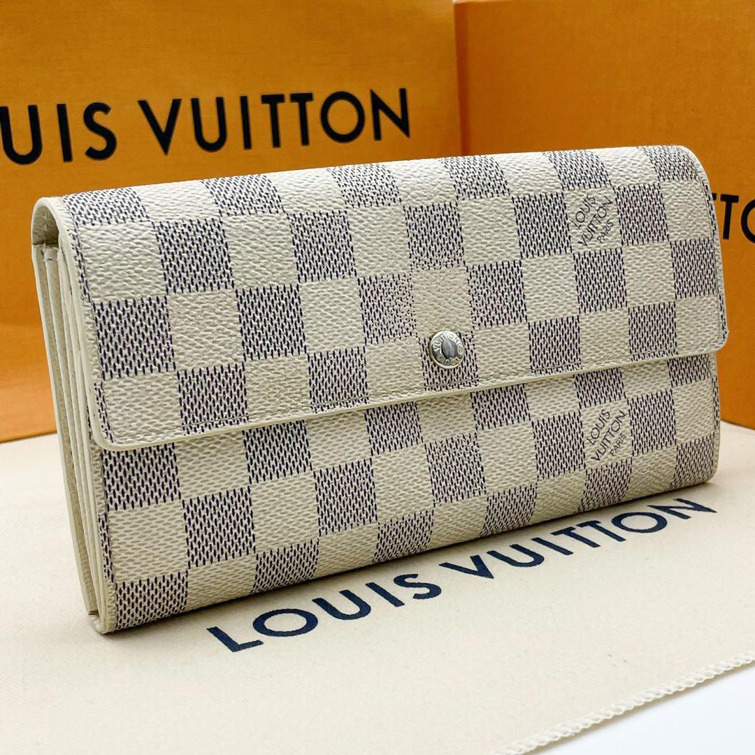 メンズ Louis Vuitton ポルトフォイユプラザダミエアズール長財布