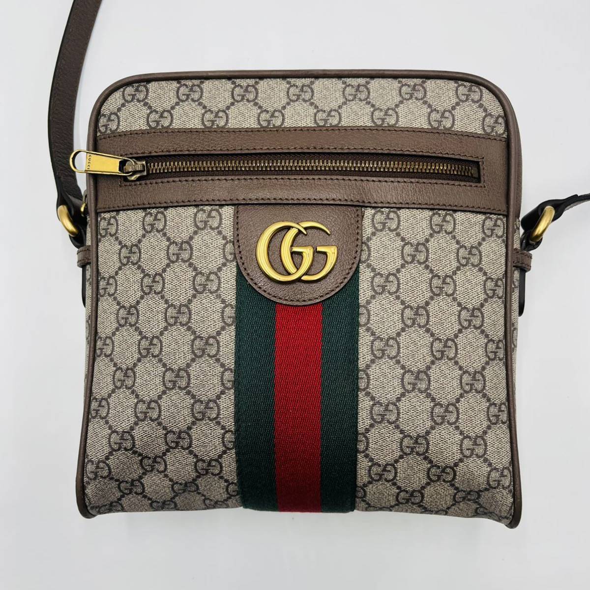 1円《極美品》GUCCI グッチ オフィディア GGスプリーム マーモント シェリーライン スモールメッセンジャーバッグ ショルダー PVC レザー