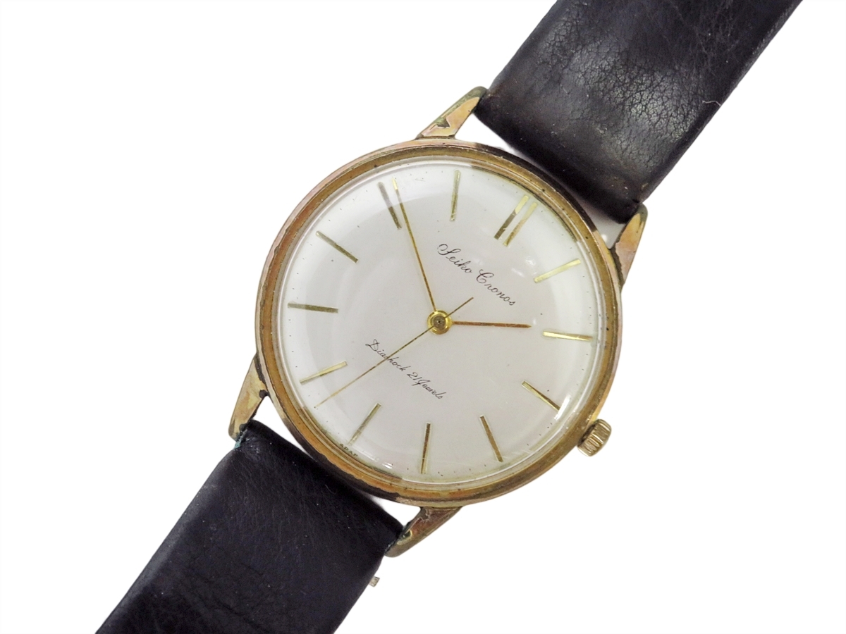 【稼働品】SEIKO Cronos Diashock 15012A 21石 セイコー クロノス ダイアショック ヴィンテージ 手巻き 腕時計 難あり 007FCZI99