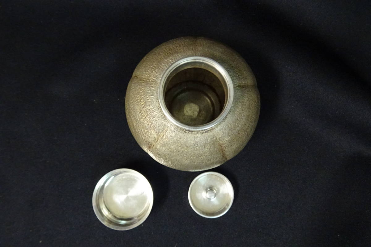 三越製 純錫 煎茶道具 錫製 茶壷 茶心壺 茶筒 茶道具 骨董