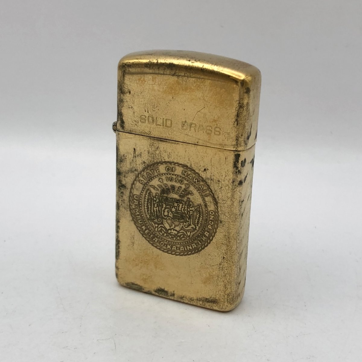 Zippo/ジッポー/SOLID BRASS/1932/1987/スリム/ゴールドカラー/ライター/煙草/喫煙具/コレクション/ヴィンテージ/ジャンク/T248