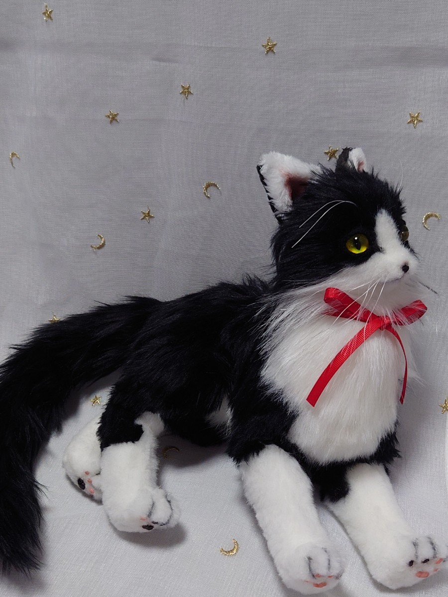 アートドール ハチワレ猫 ぬい ぬいぐるみ ハンドメイド(手作り人形 