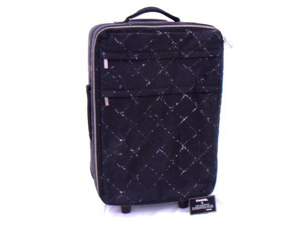 1円 CHANEL シャネル 旧トラベルライン ナイロン 2輪 キャリーバッグ