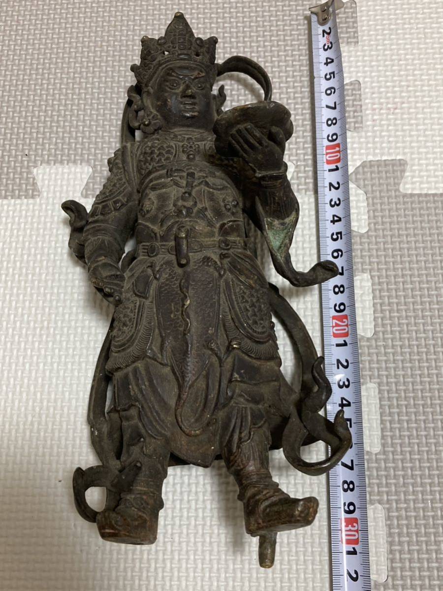 時代物 旧家から 銅菩薩立像 日本仏 小傷有リ （日本 古銅 李朝