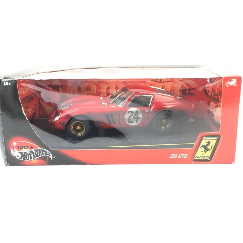 FUZ【中古品】 ホットウィール 1/18スケール フェラーリ250GTO ミニカー 箱傷みあり 〈61-230507-0YY-4-FUZ〉