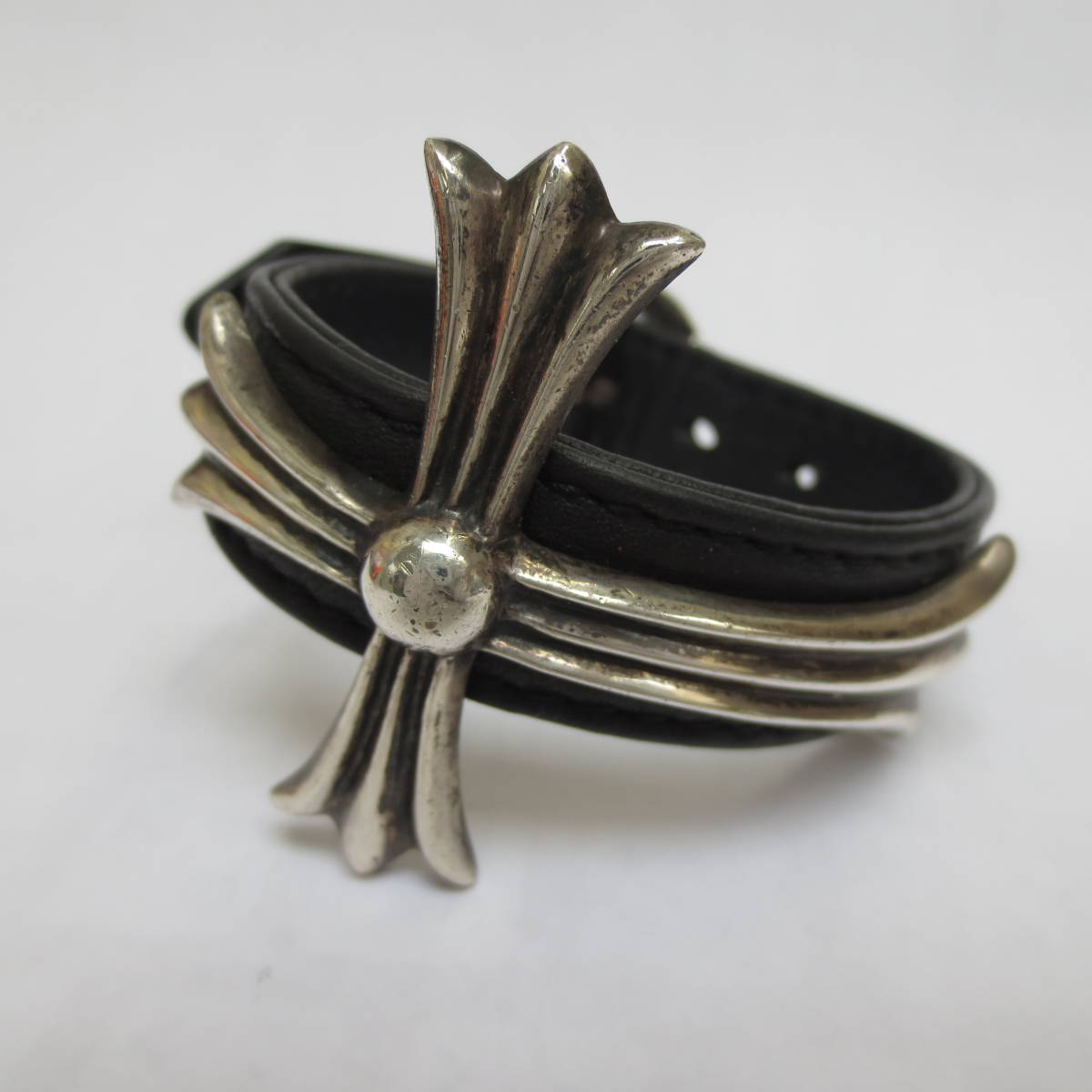 ○ クロムハーツ 1995 CHクロス バングル ブレスレット ラージクロス 特大 Chrome Hearts 銀無垢 SV925 スターリングシルバー 名作 本物