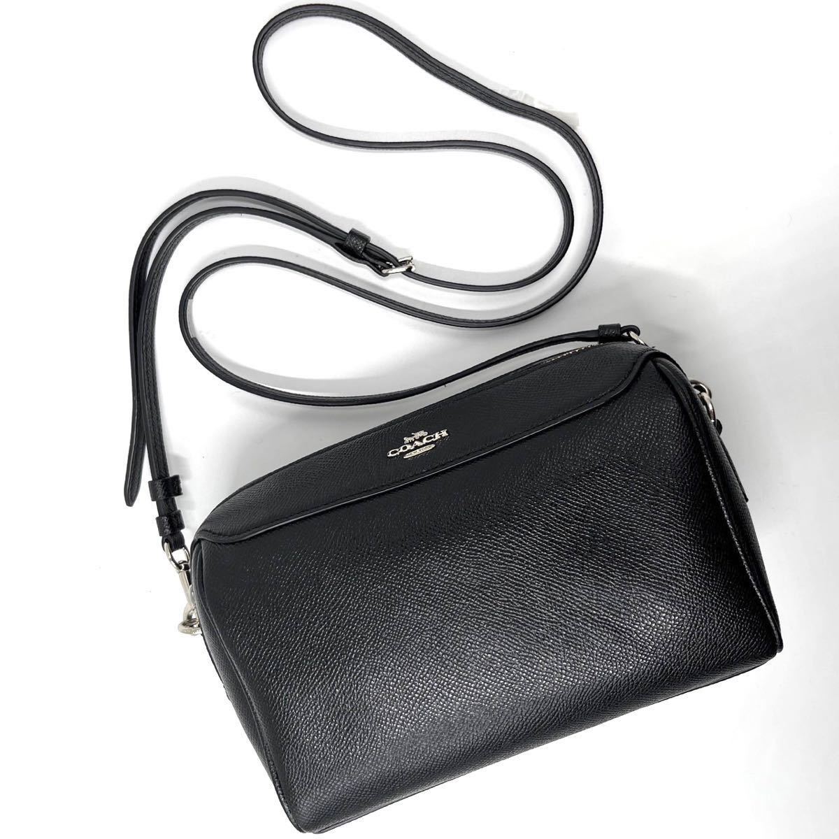 1円《未使用に近い》COACH コーチ クロスグレインレザー カメラバッグ 