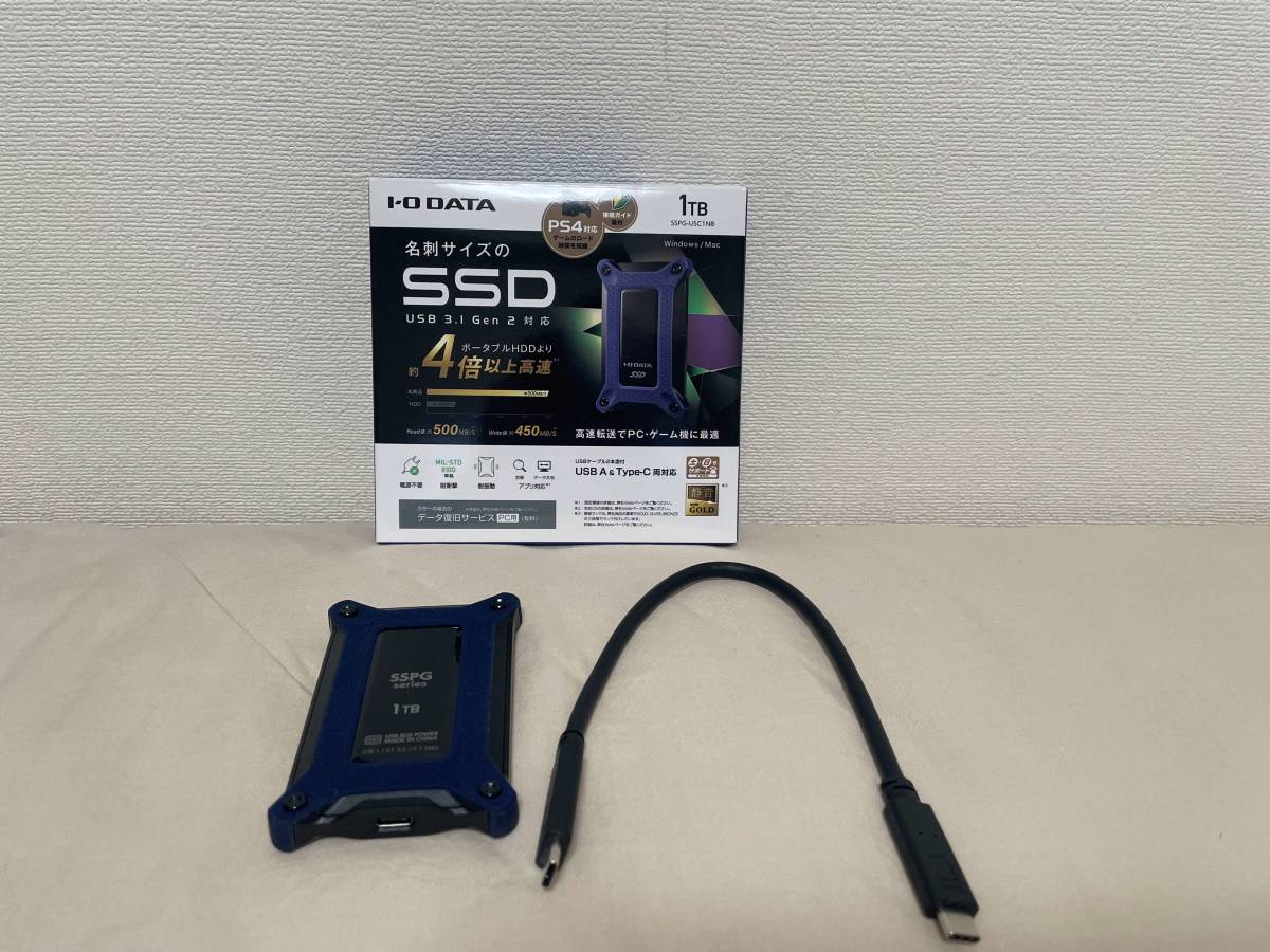 店舗同時販売中】 未開封品 I・O DATA ポータブルSSD 1TB SSPG-USC1NV