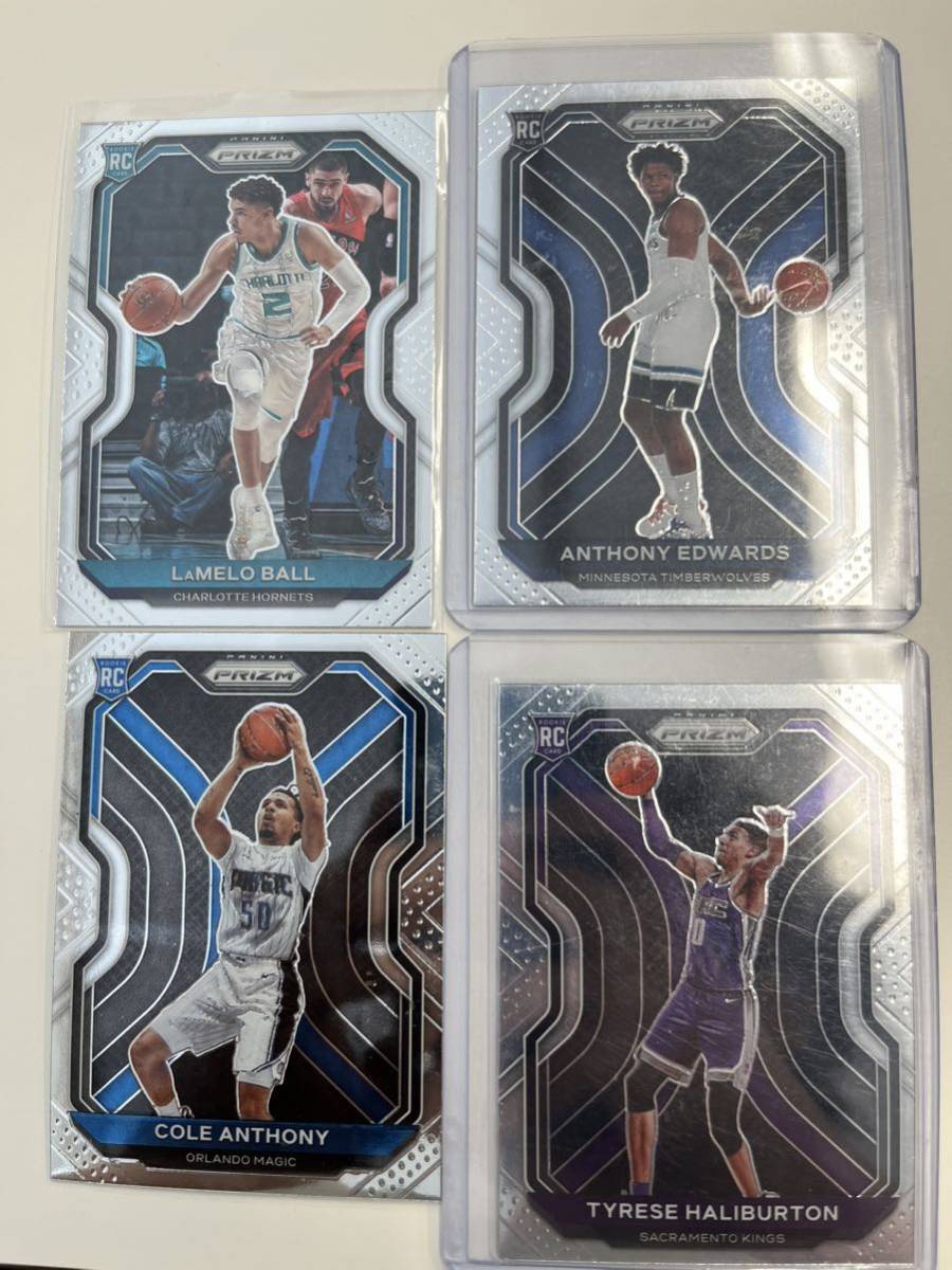 PANINI PRIZM RC ANTHONY EDWARDS LAMELO BALL TYRESE HALIBURTON COLE ANTHONY 