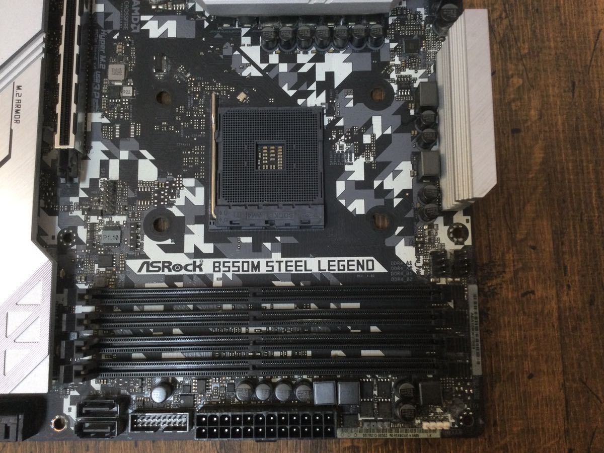 ジャンクASRock B550M STEEL LEGEND ☆ PC分解品 ASRock B550M Steel Legend マザーボード 自作PC/