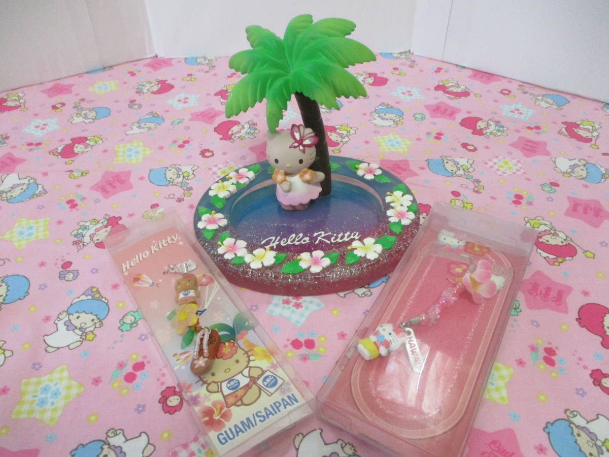 キティ　トレー　アクセサリートレーハイビスカス　根付け日焼けキティ　ハワイ　グアム　サイパン　 ハローキティ