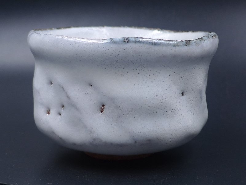 希少品 鬼萩 萩碗 宝瓶 佐々木建 作 萩煎茶器 共箱 煎茶道具 玉露 新品 未使用 作家物 茶道具 萩焼 休雪白 煎茶碗 鬼萩 湯呑 煎茶器