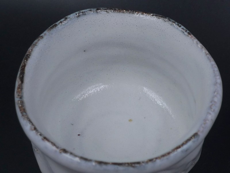 未使用 作家物 茶道具 萩焼 休雪白 煎茶碗 鬼萩 湯呑 煎茶器
