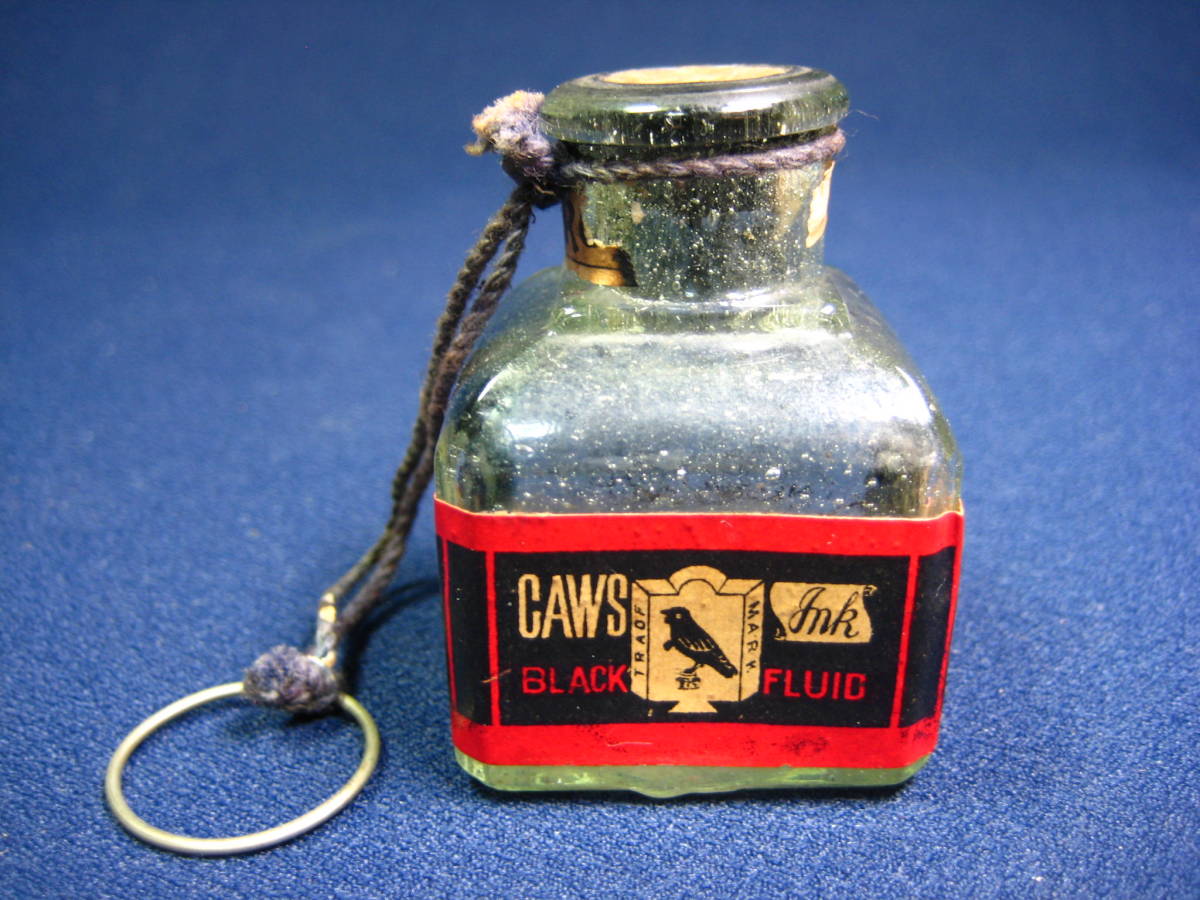 ▽b78 古いインク瓶 CAW'S INK カウスインキ インク瓶 美品 硝子瓶