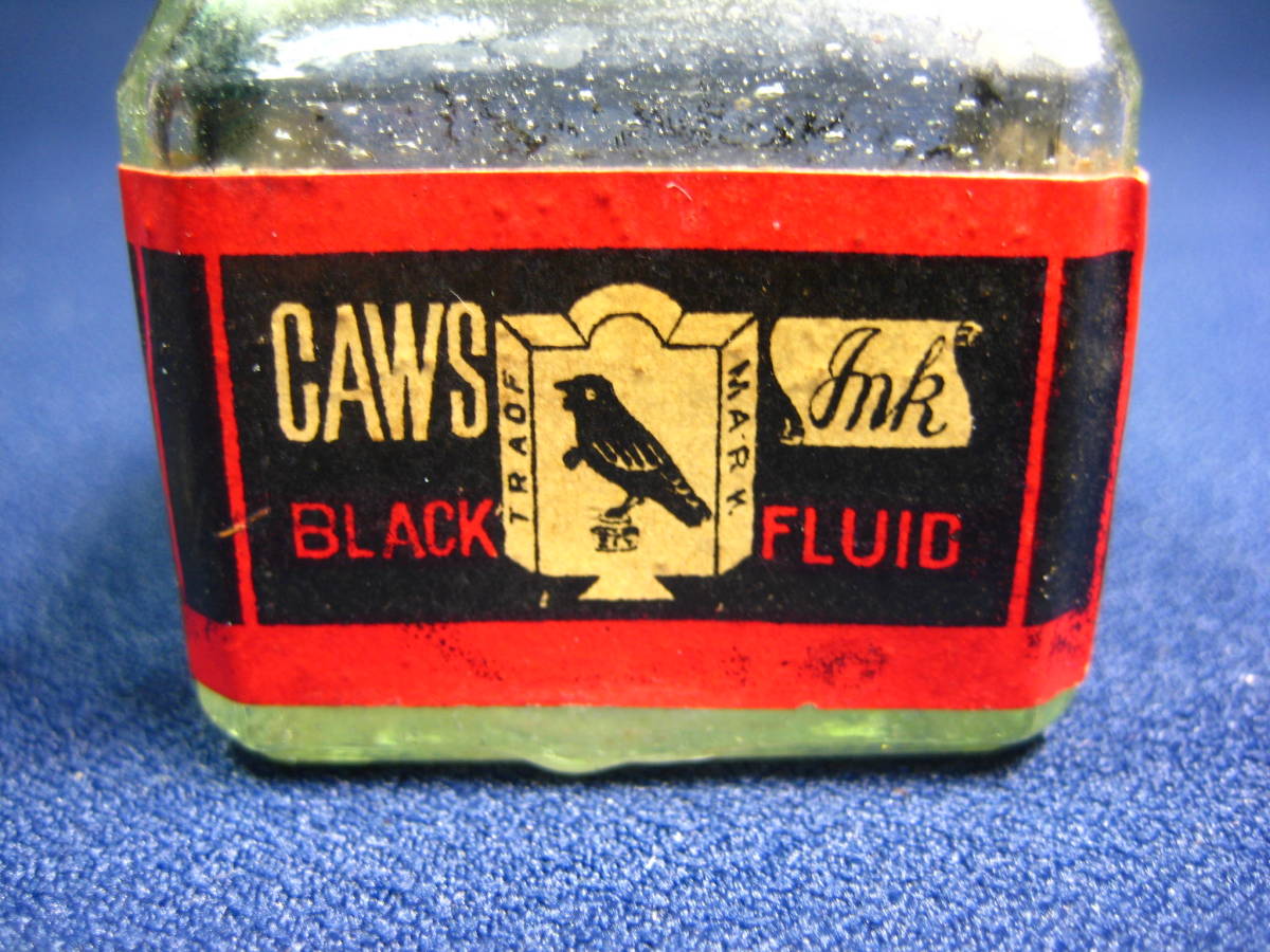 ▽b78 古いインク瓶 CAW'S INK カウスインキ インク瓶 美品 硝子瓶