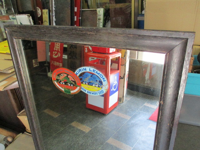 即決【昭和レトロ百貨店】戦前キリンビール鏡ミラーキリンレモン看板