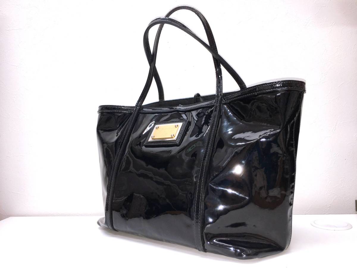 13574】DOLCE&GABBANA ドルチェアンドガッバーナ エナメル トート
