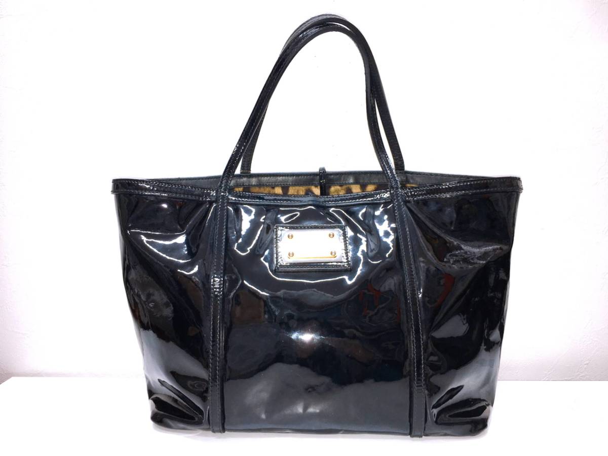 13574】DOLCE&GABBANA ドルチェアンドガッバーナ エナメル トート