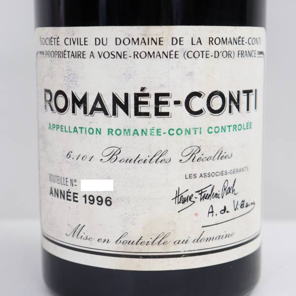 ロマネコンティページ DRC ROMANEE-CONTI（ロマネコンティ）1996 13％ 750ml ※ラベル汚れ
