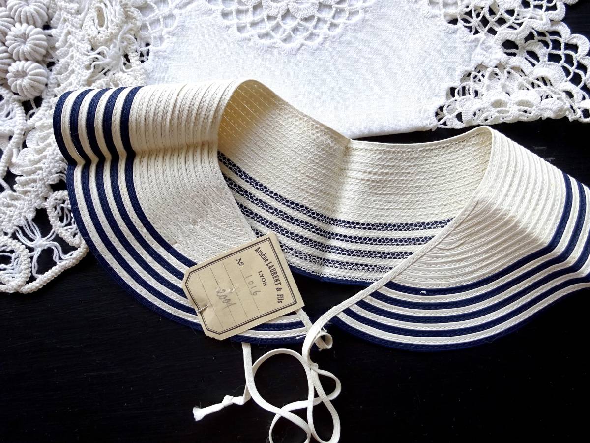 20世紀初期 フランス アンティーク 襟 付け襟 カラー 刺繍 布 縫製