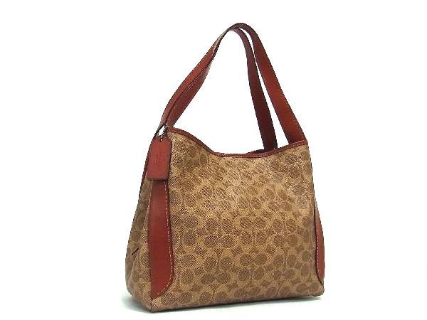1円 □美品□ COACH コーチ 79250 シグネチャー PVC×レザー 