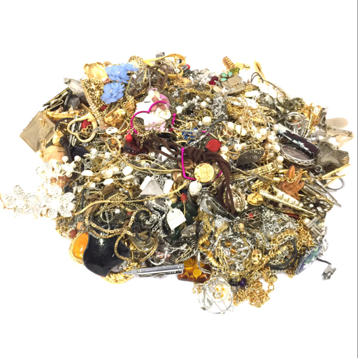 1円 フェイクパール ストーン 色石 他 ネックレス タイピン ブローチ 等 イミテーション アクセサリー 総重量 約4.5kg