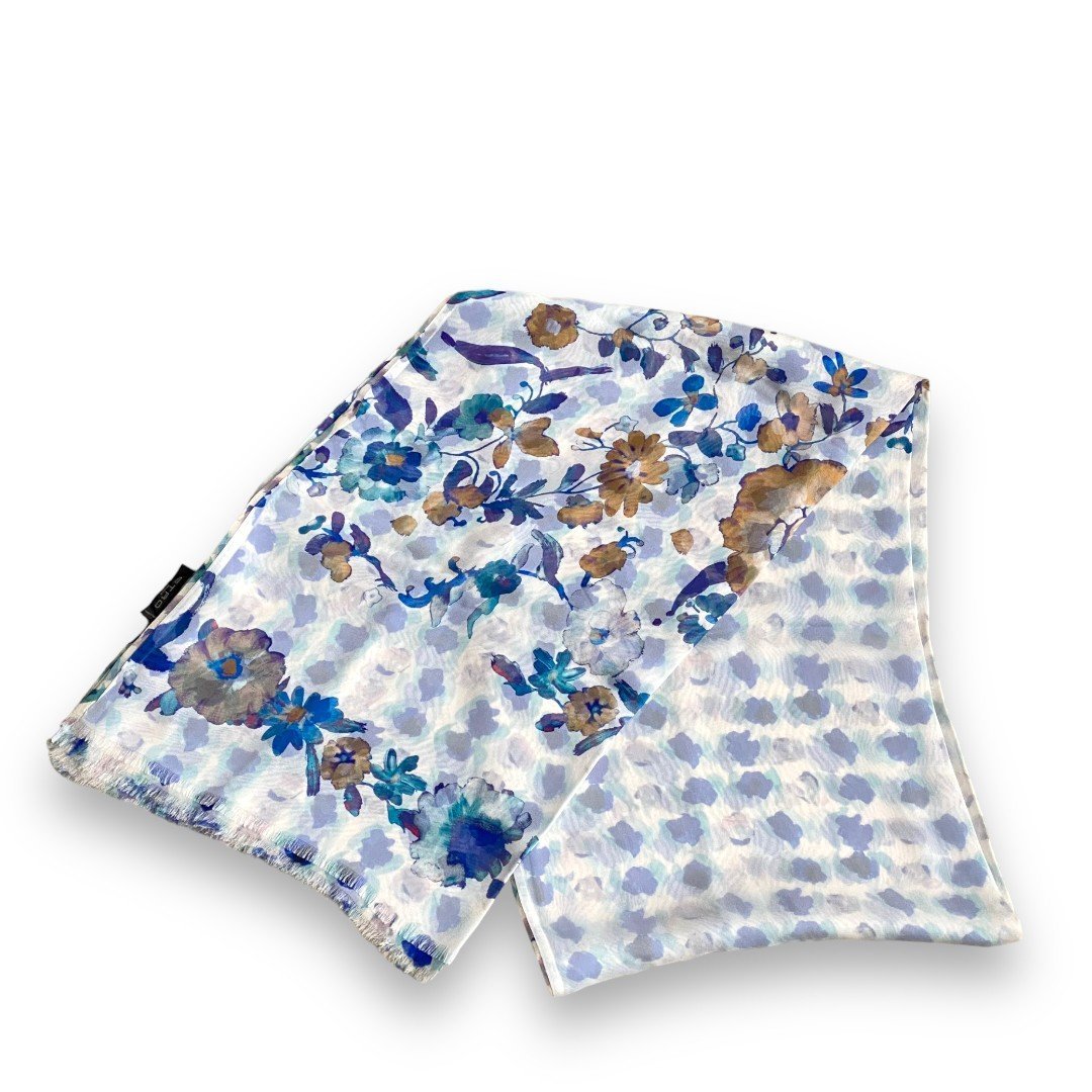 ETRO スカーフ ホワイト ブルー エトロ