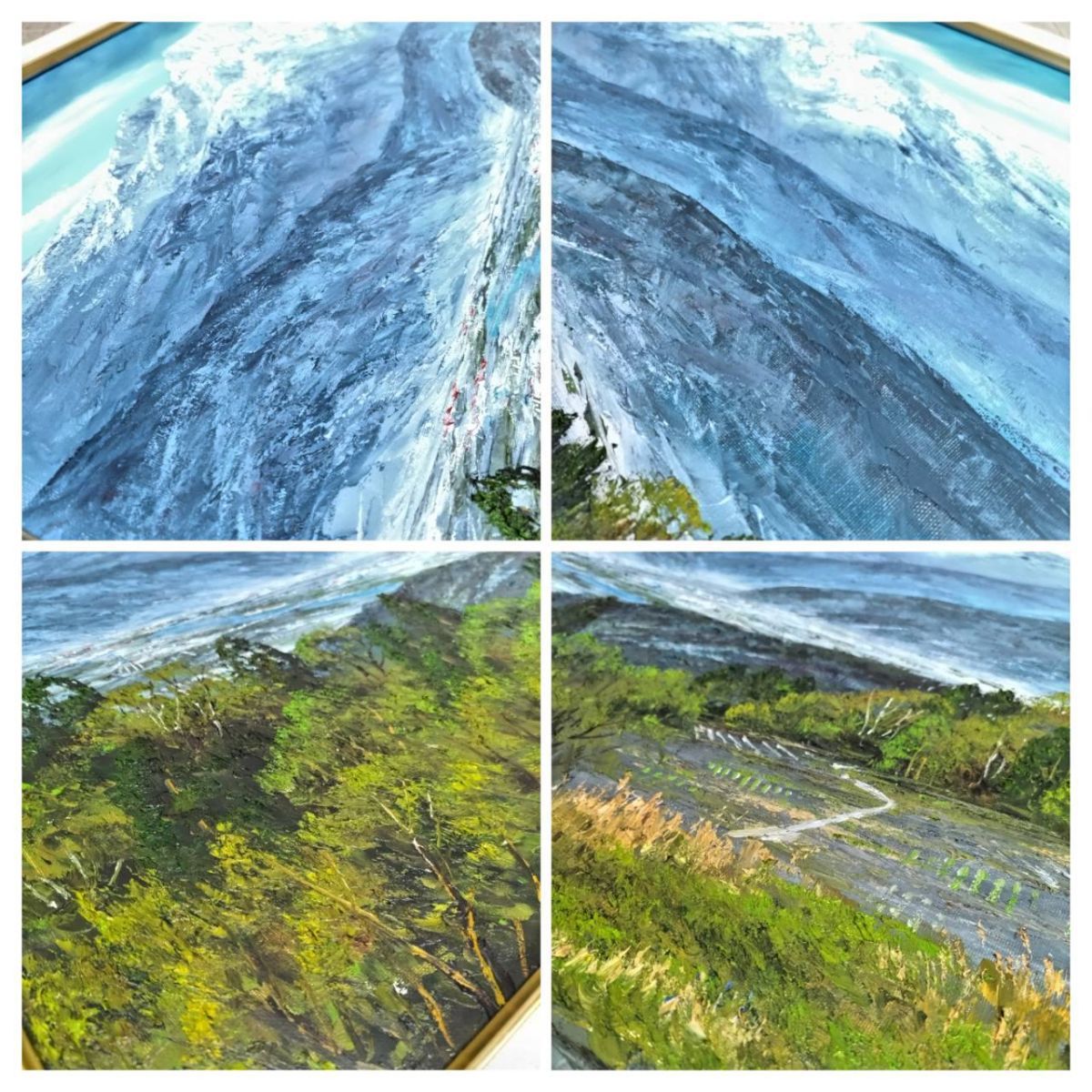 I616-SB1-83△ 絵画 油絵 小川久雄 妙高山望む 風景画 額縁サイズ(約