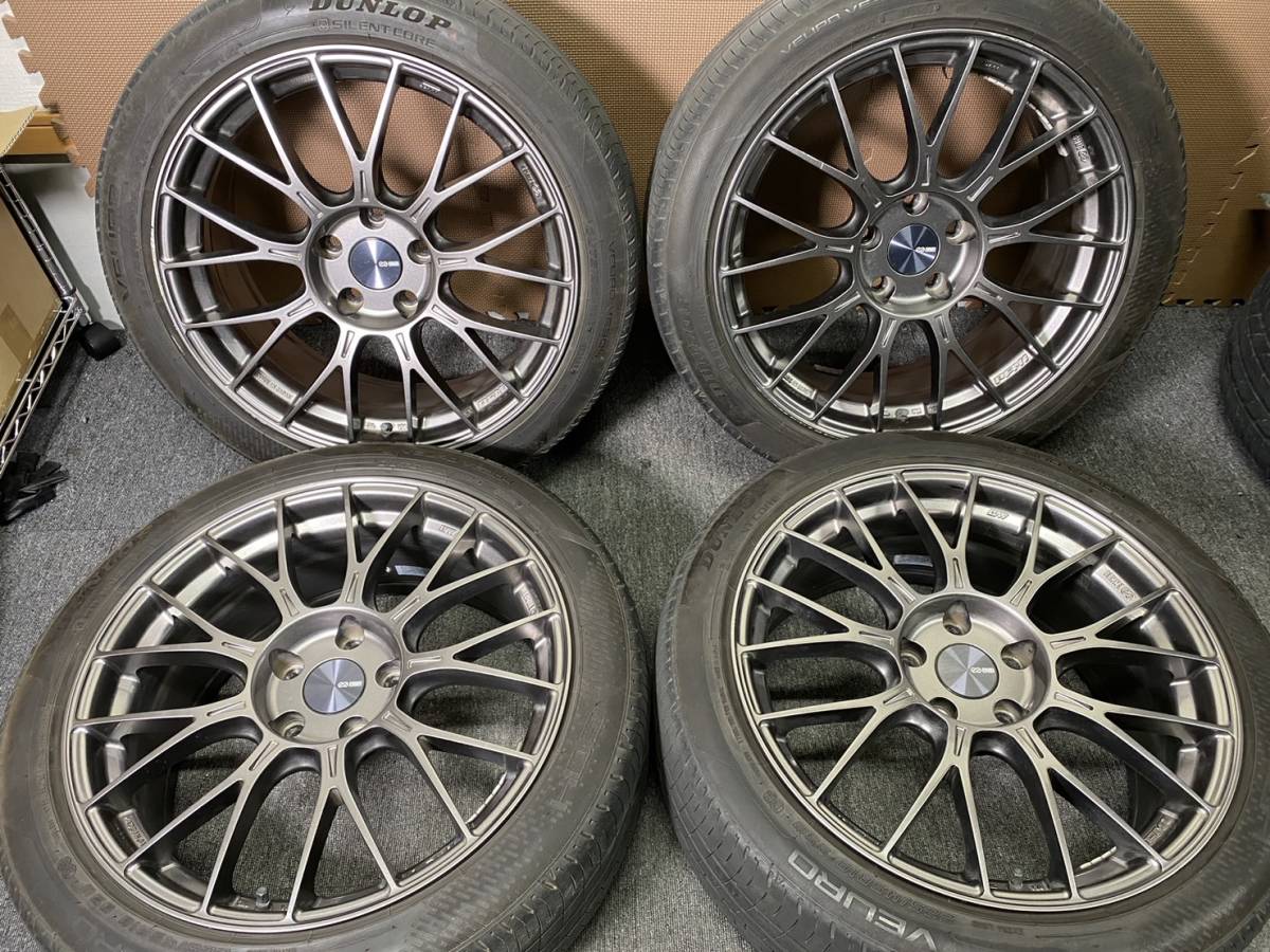ENKEI エンケイ PFM1 18×8J +35 ダンロップ225/45R18 バリ溝 クラウン