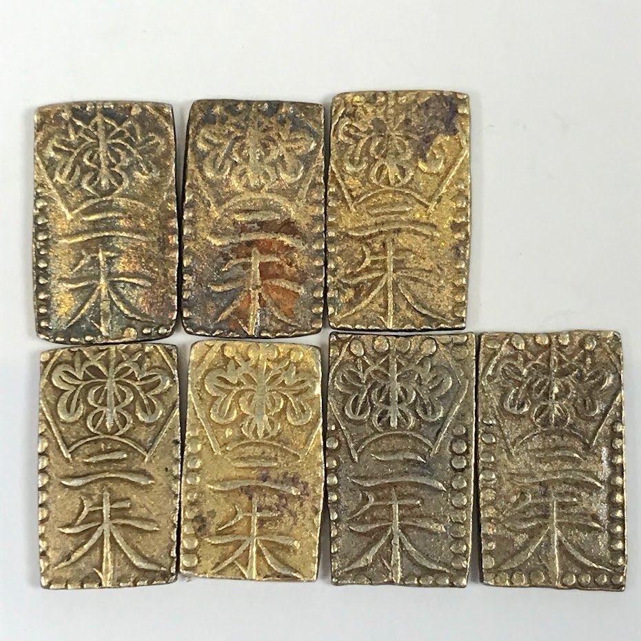 □万延二朱判金 古銭 日本 計7点□ 天保二朱判