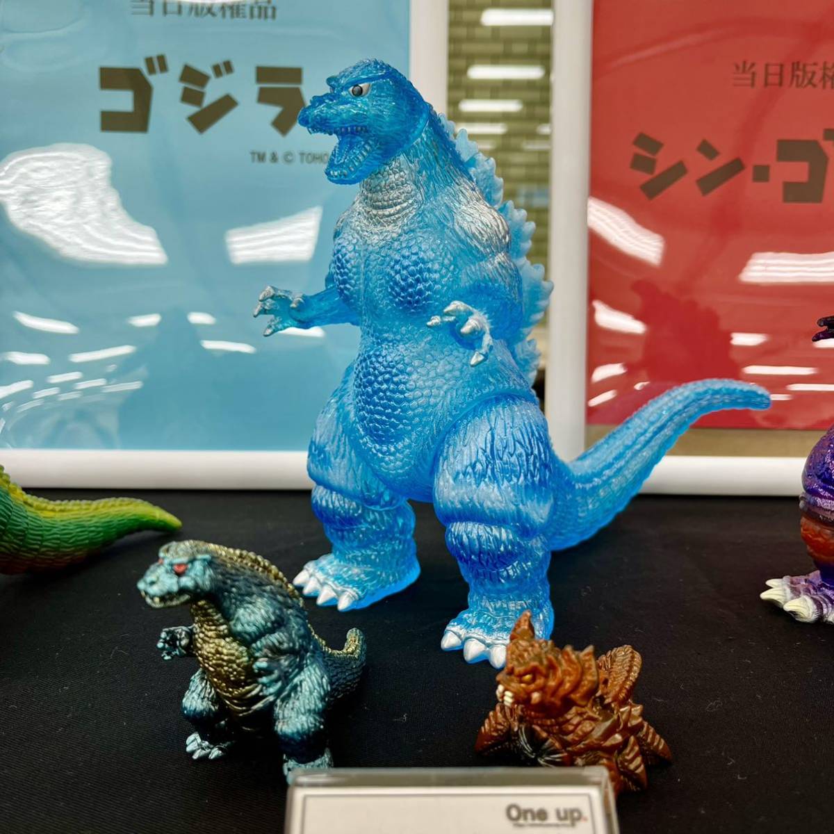3体セット ①デスゴジ ②ゴジラジュニア ③ デストロイア幼体 One up. ソフビsofvi GODZILLA ゴジラ 1995 クリア ブルー ホビーラウンド