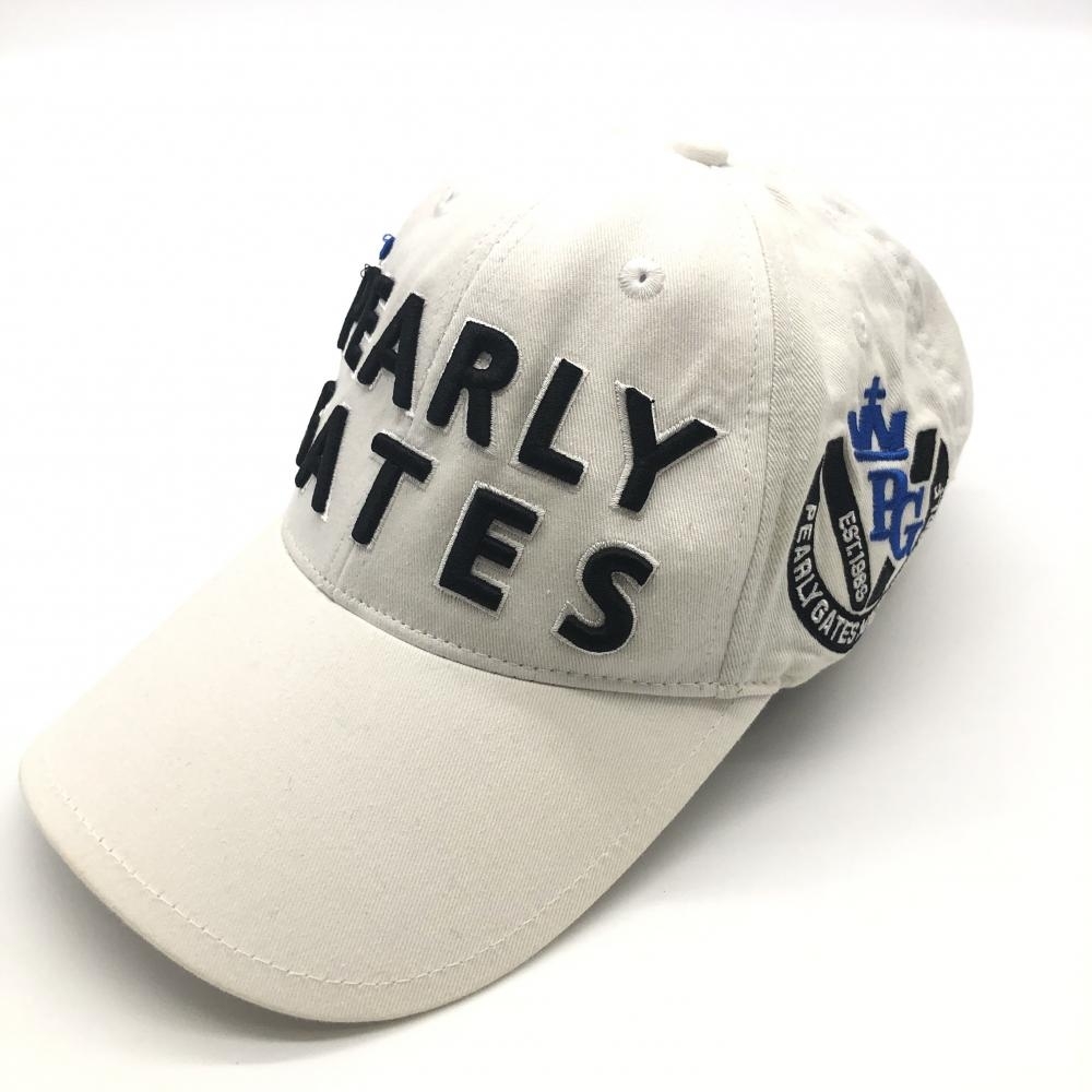 正規品，豊富な パーリーゲイツ キャップ 白&times;黒 ロゴ刺しゅう 汗取りパッド付き FR ゴルフウェア PEARLY GATES(パーリーゲイツ)｜売買されたオークション情報、yahooの商品情報をアーカイブ公開 - オークフ キャップ