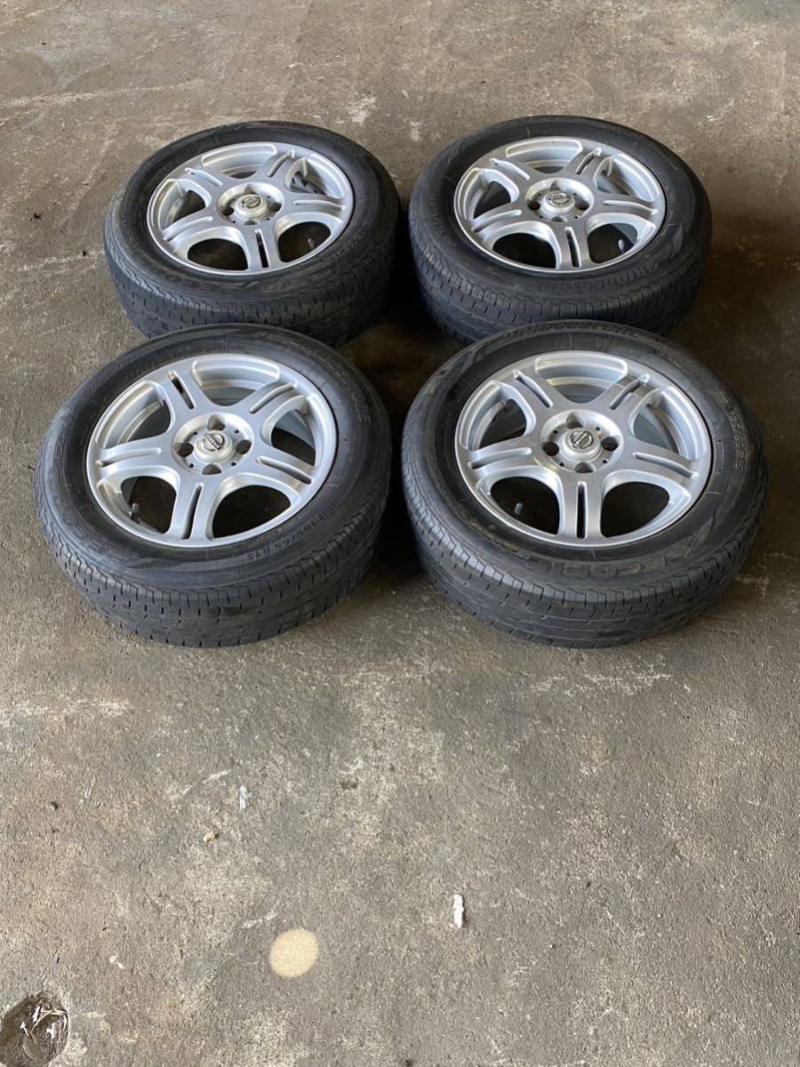 溝アリ! BRIDGESTONE ECOPIA 夏タイヤ 185/65 15 6J 40 PCD100 4H 日産 純正 ウイングロード ノート ティーダ等