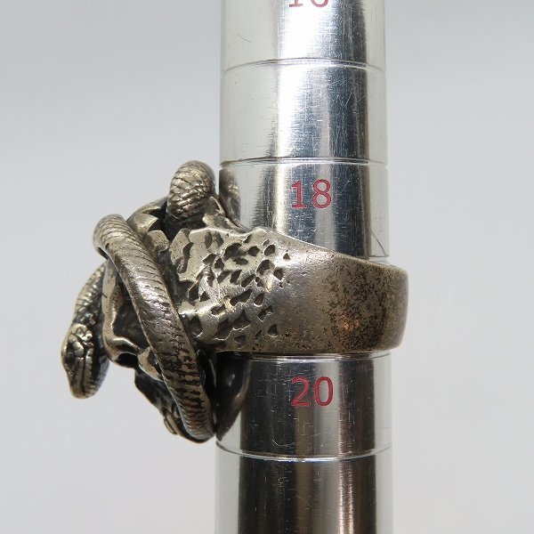 18号】CRAZYPIG SKULL & SNAKE RING リング CRAZY PIG DESIGNS