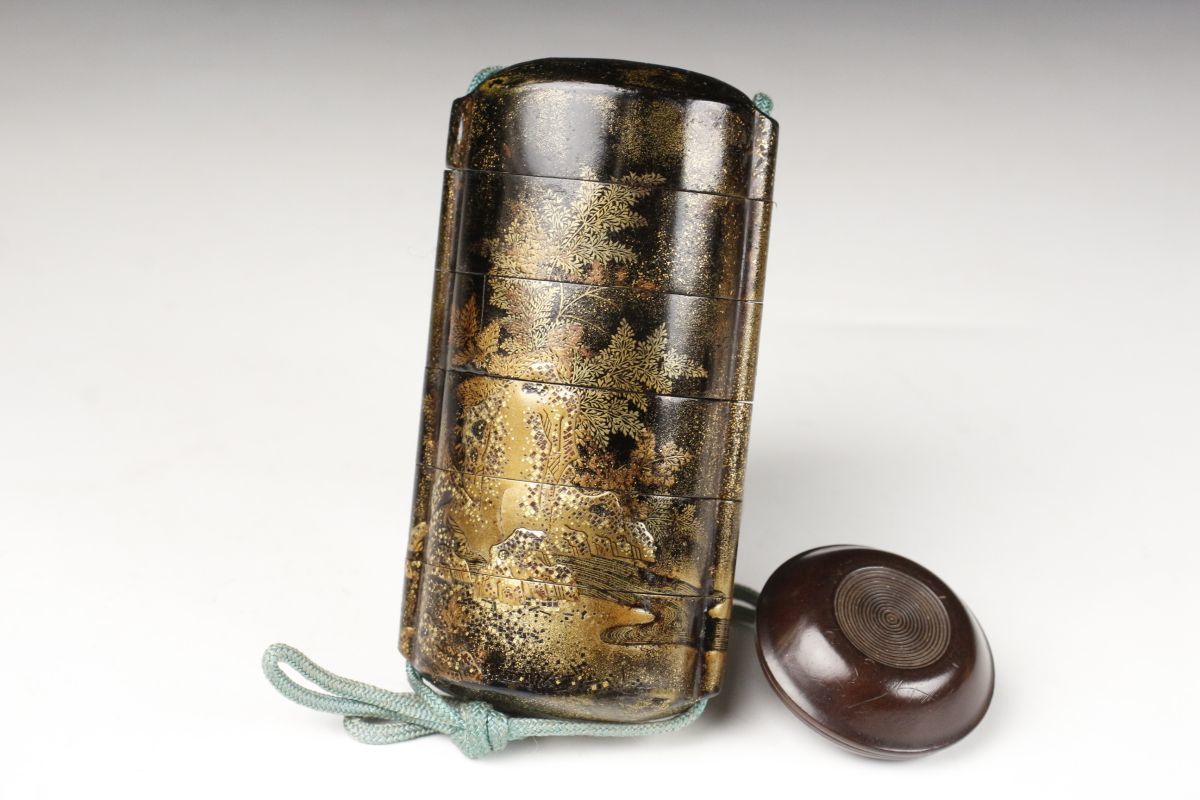 LIG 時代名品 高蒔絵 梨地山水図印籠 細密造 古美術品 旧家収蔵品 .TP