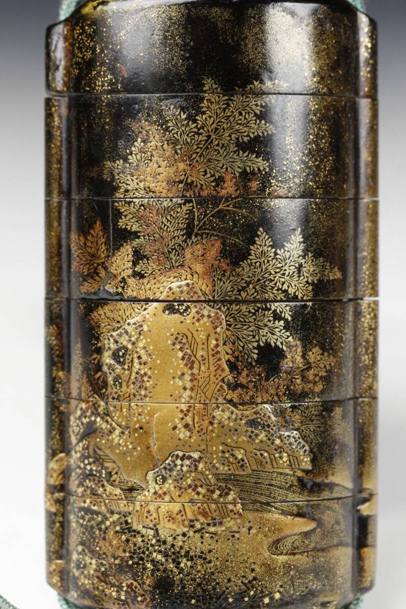LIG 時代名品 高蒔絵 梨地山水図印籠 細密造 古美術品 旧家収蔵品 .TP