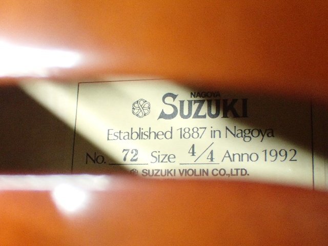 美品SUZUKI チェロ NO.72 4⁄4 1992年製 スズキフルサイズ 希少