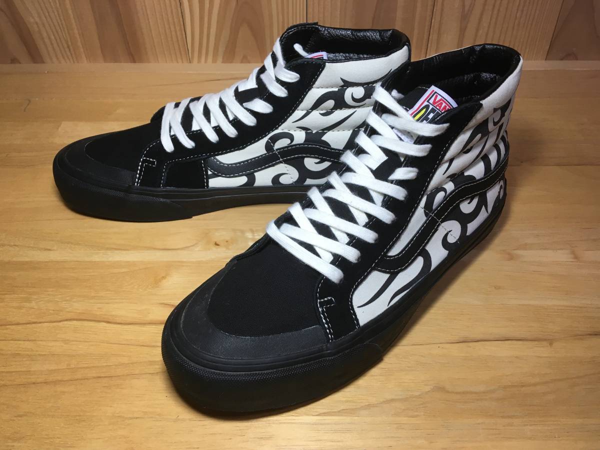 ☆VANS バンズ US企画 SK8 HI 138 DECON 白×黒 トライバル 28.0cm 美品 
